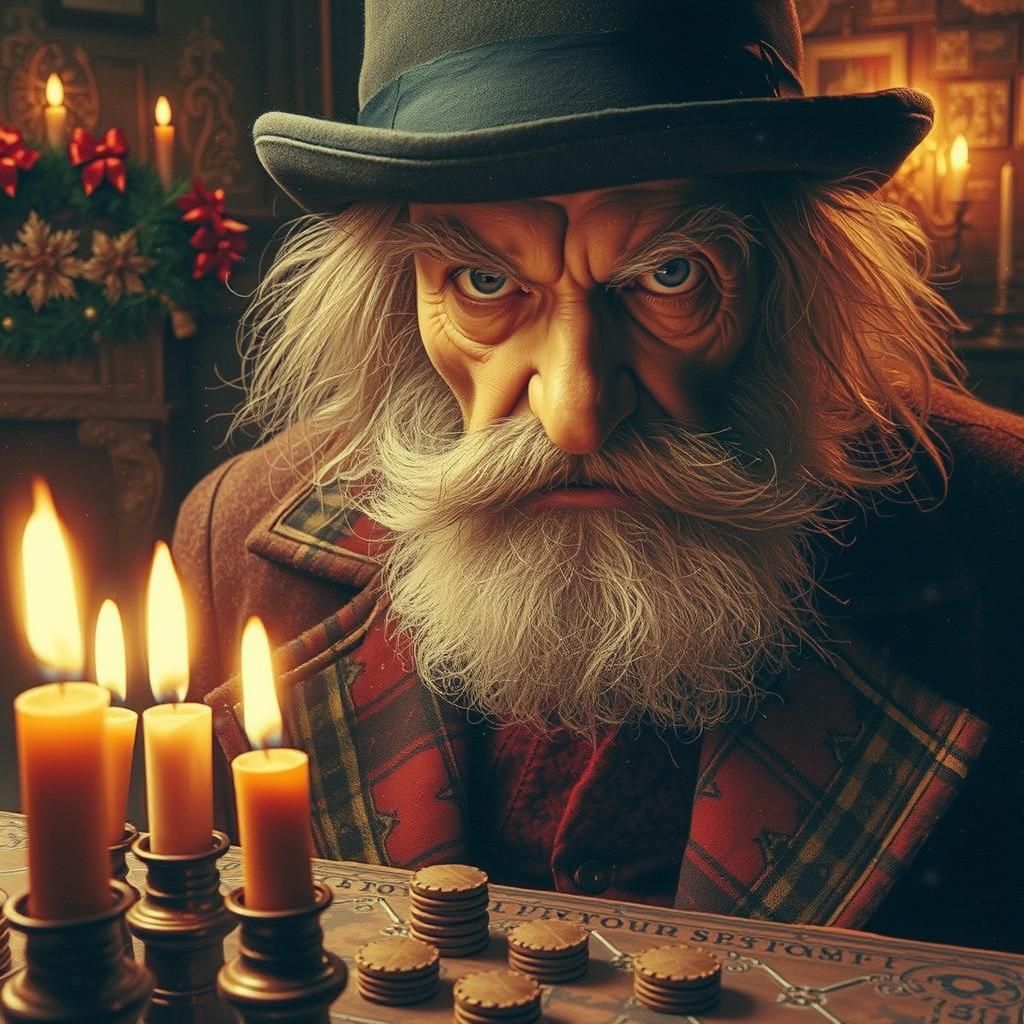 Ebenezer Scrooge Portrait in Expressionist Style