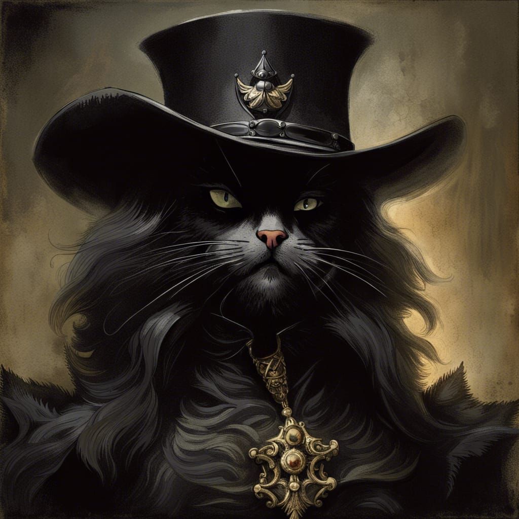 Lemmy Kilmister as Black Cat: Gothic Horror Style