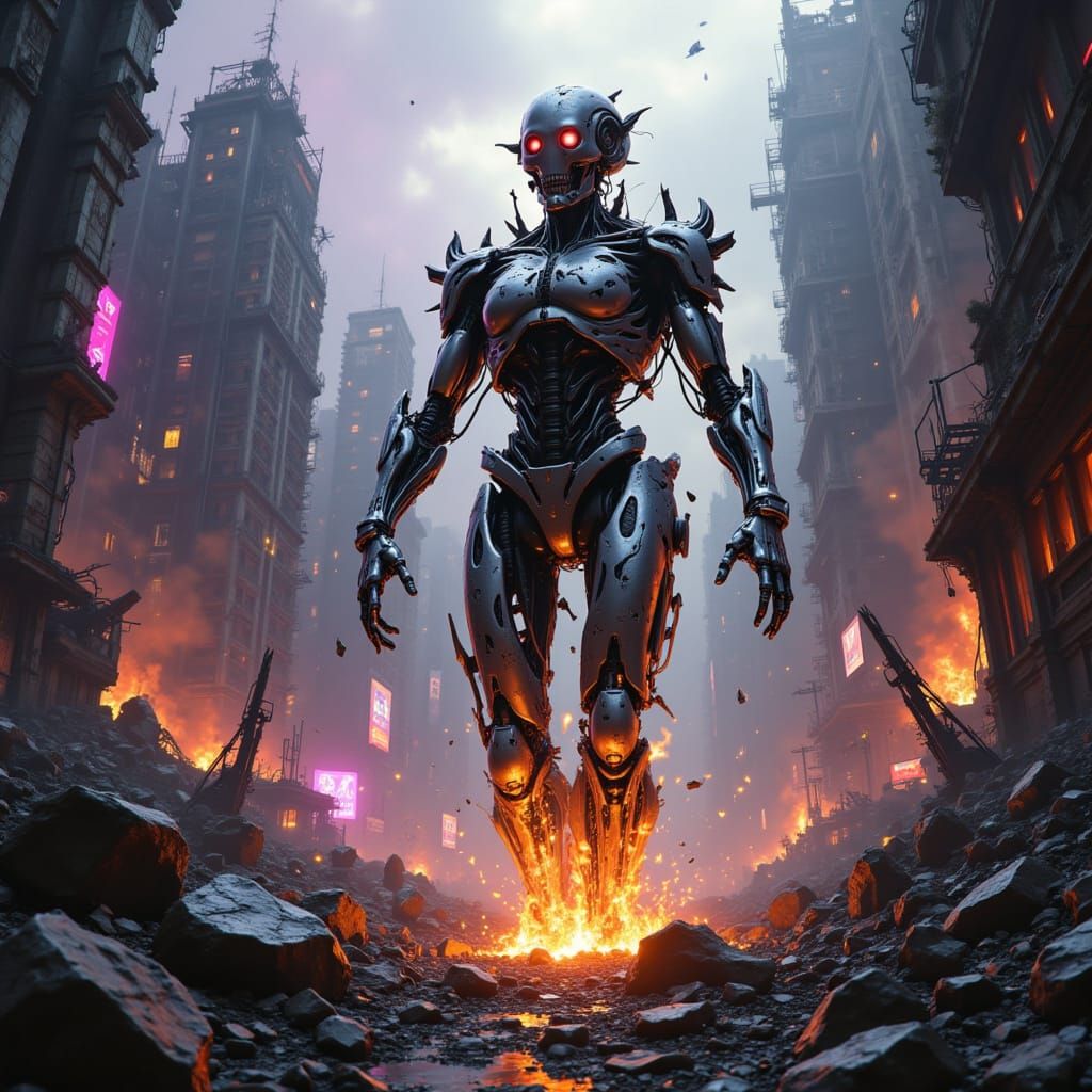 Fractured Phantoms in a Toxic, Neon-Hued Nightmare