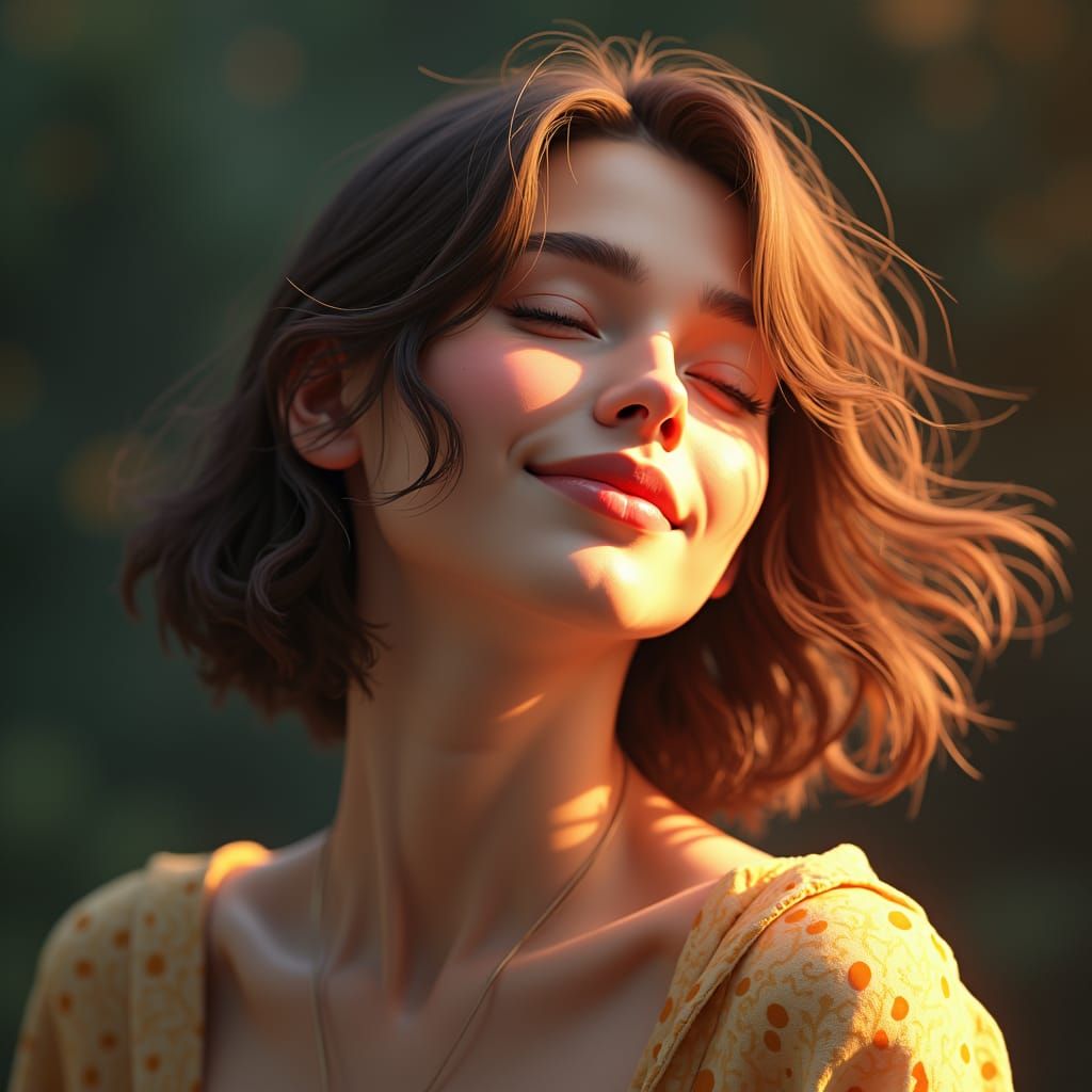 Radiant Woman Portrait in Art Nouveau Style