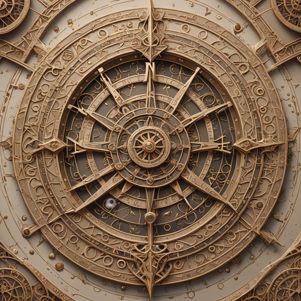 Golden Fildoré Symbol with Runes and Arrows