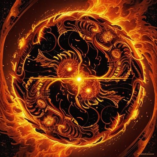 Mitochondria Burning: Cellular Fantasy Art