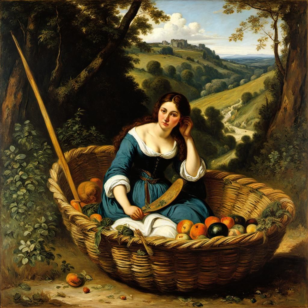 Woman in Boat, Realism Style