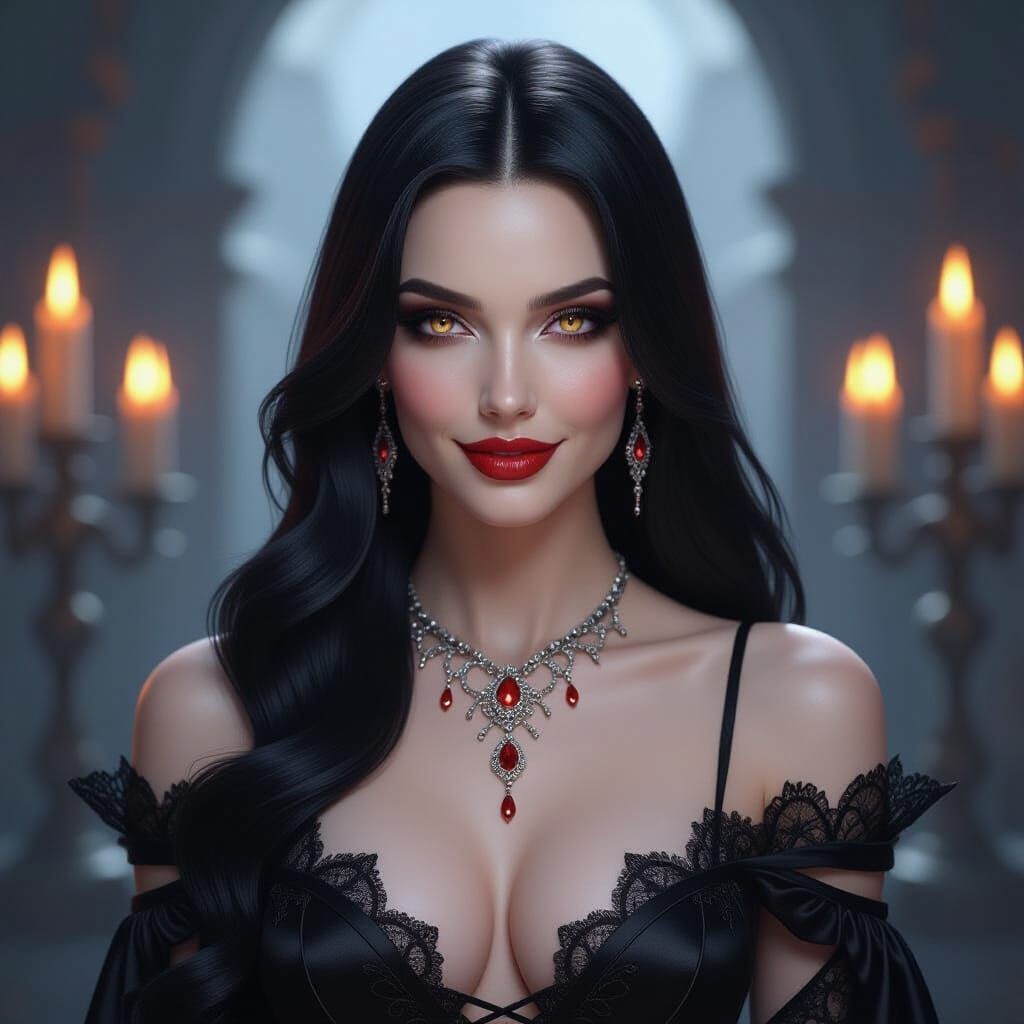 Sidhean Temptress Portrait in Realistic Fantasy Style