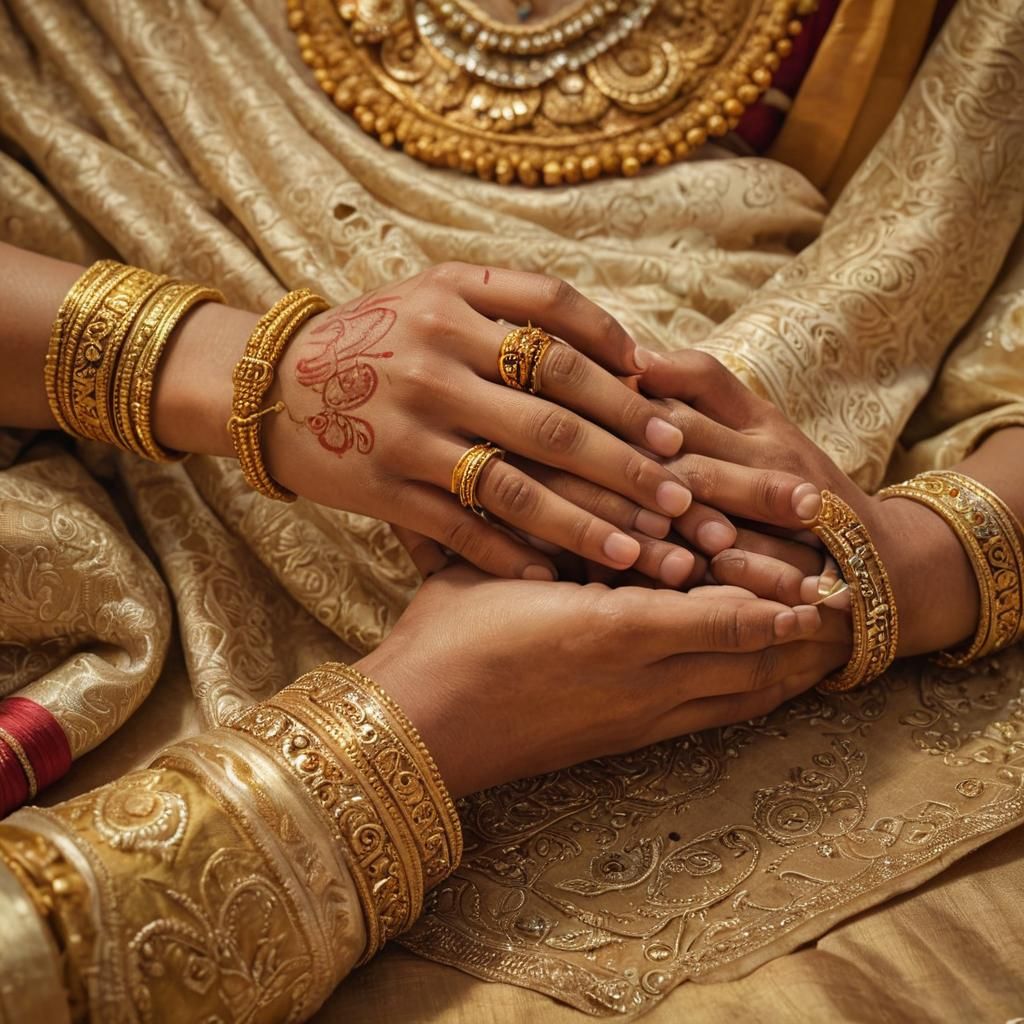 Traditional Indian Wedding Ritual in Hyper-Realistic Art