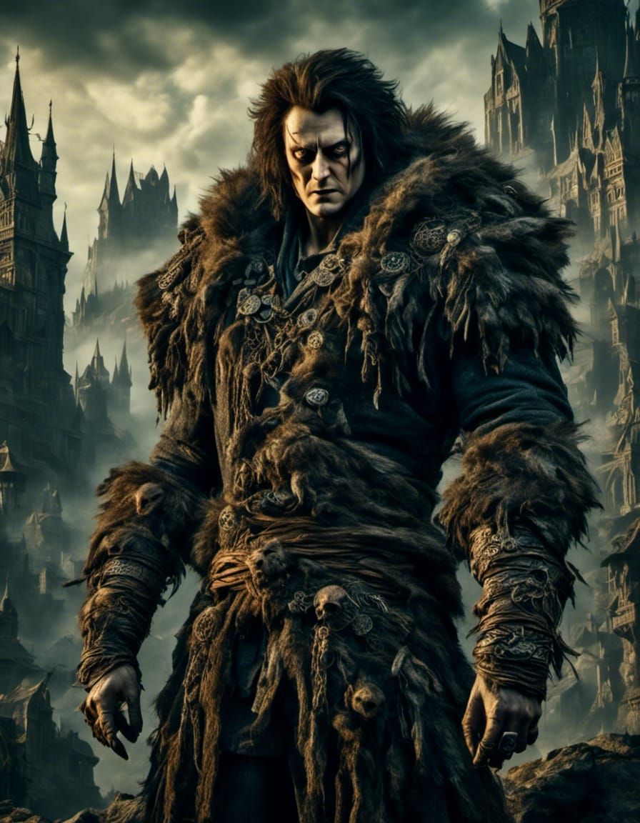 Werewolf Portrait with Northern and Wolf-like Influences