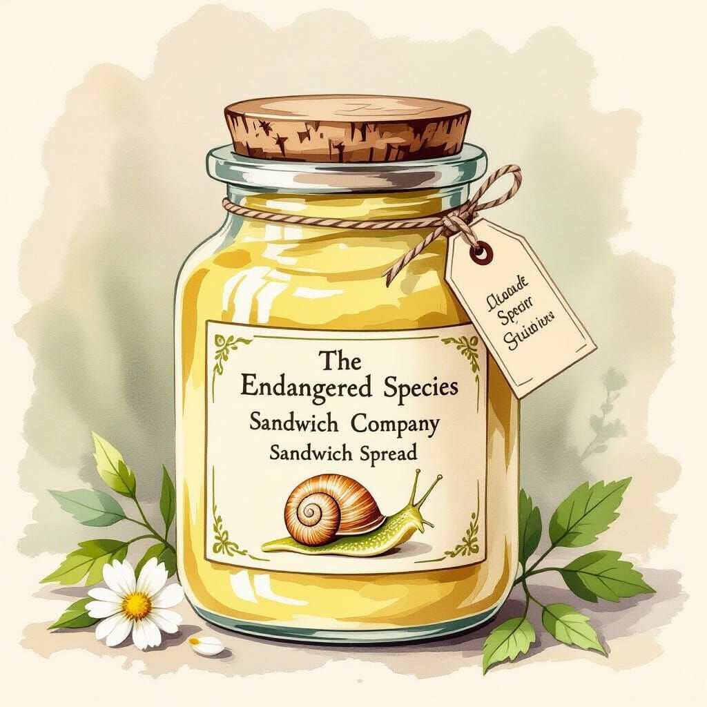 Vintage Jar of Snail Sandwich Spread in Watercolour