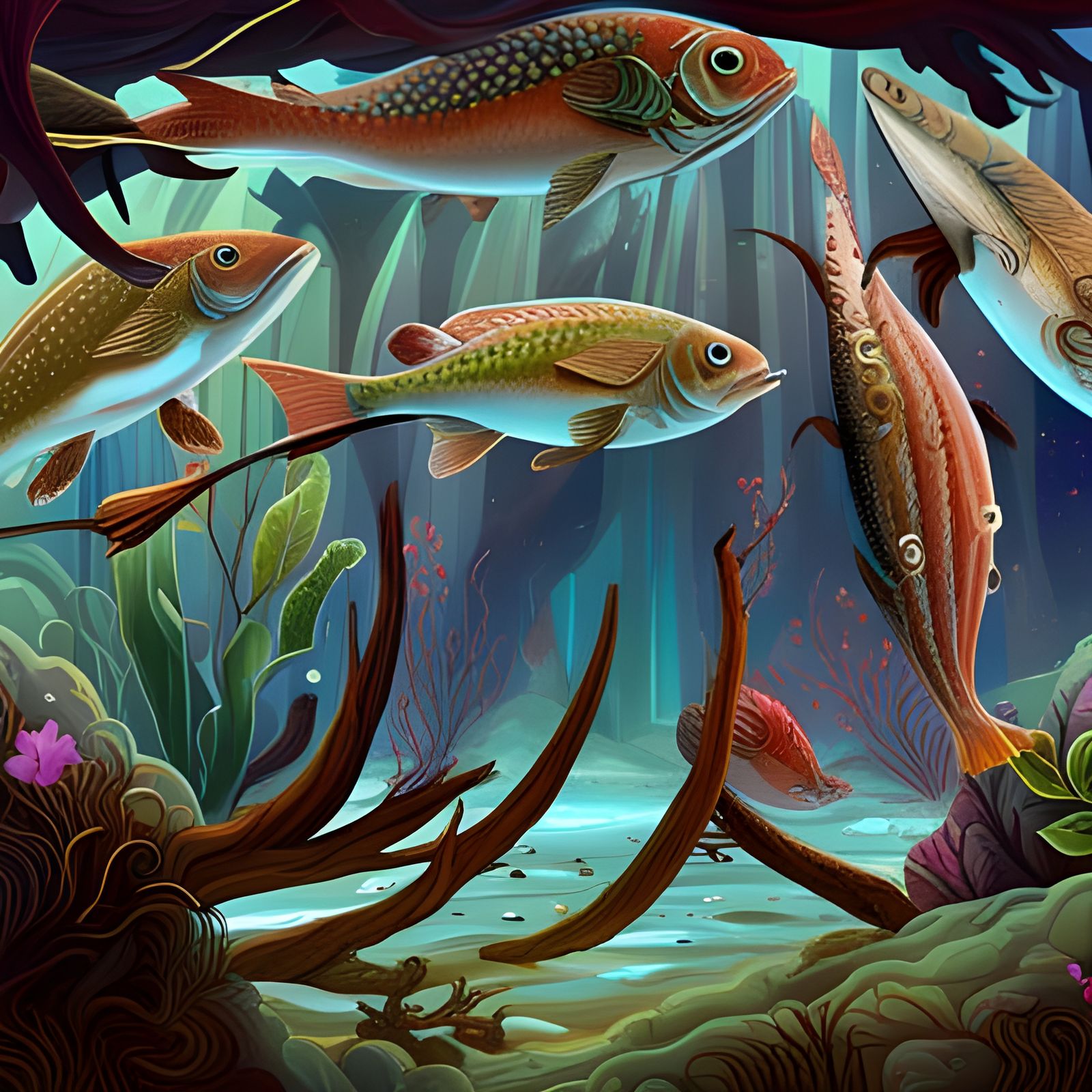 Hyperrealistic Seafood Salad Still Life