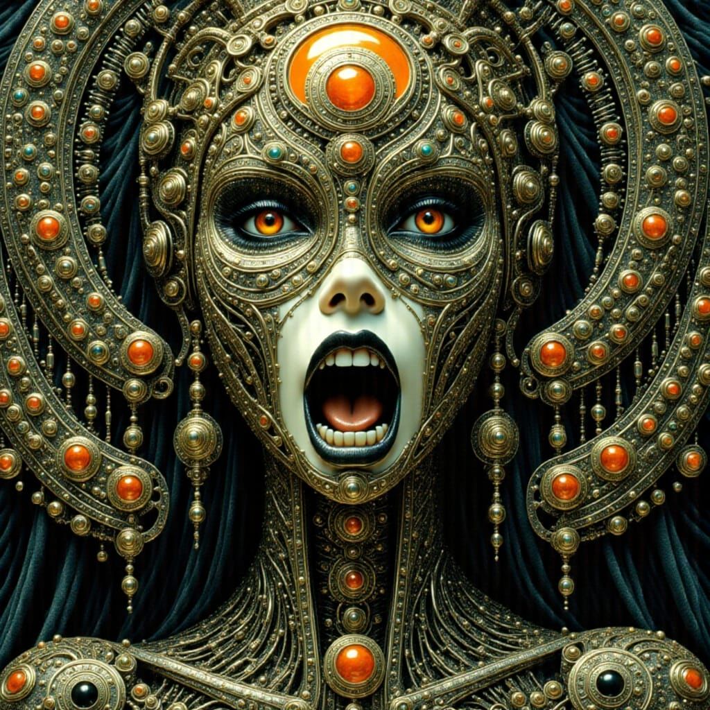 Cybernetic Feline Portrait in Cyberpunk Style