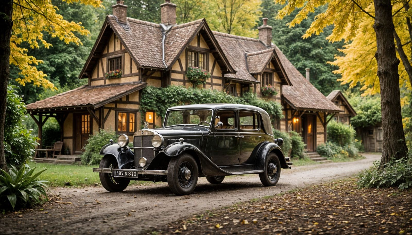 Vintage Mercedes in Idyllic Forest Setting