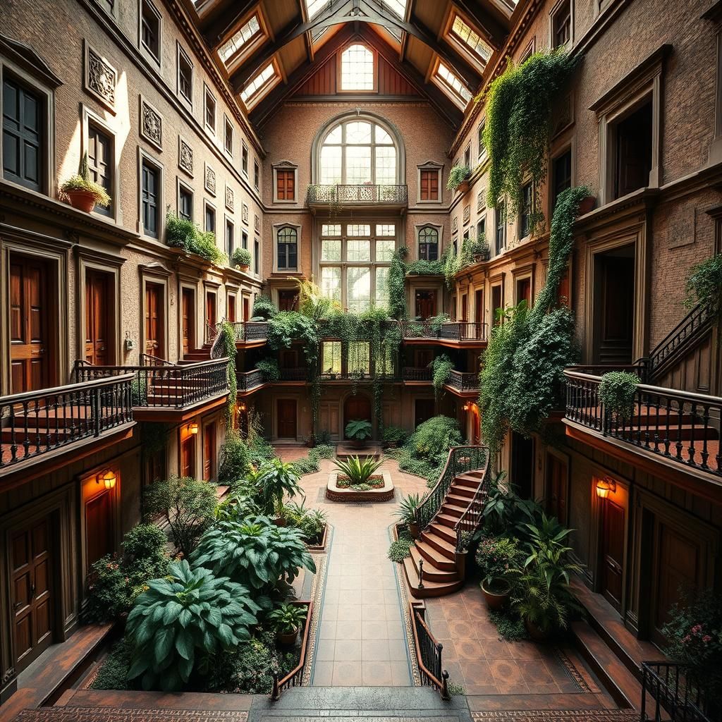 Multi-Level House with Lush Garden: Detailed Photo