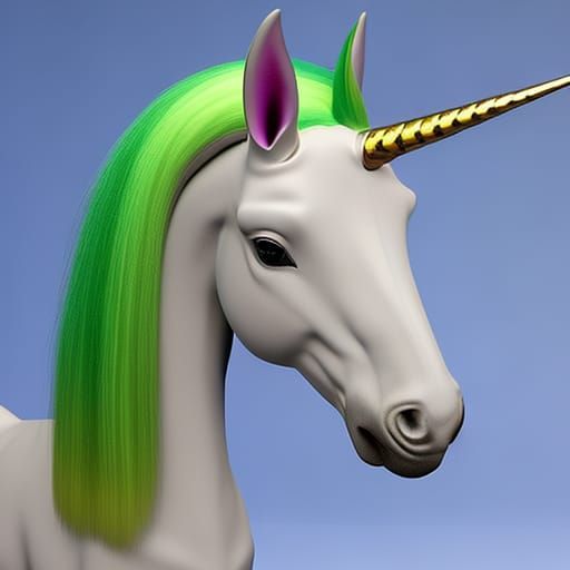 Realistic Unicorn with Prominent Horn