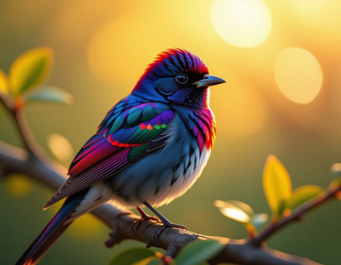 Close Up Of A Bird With Iridescent Red Feathers