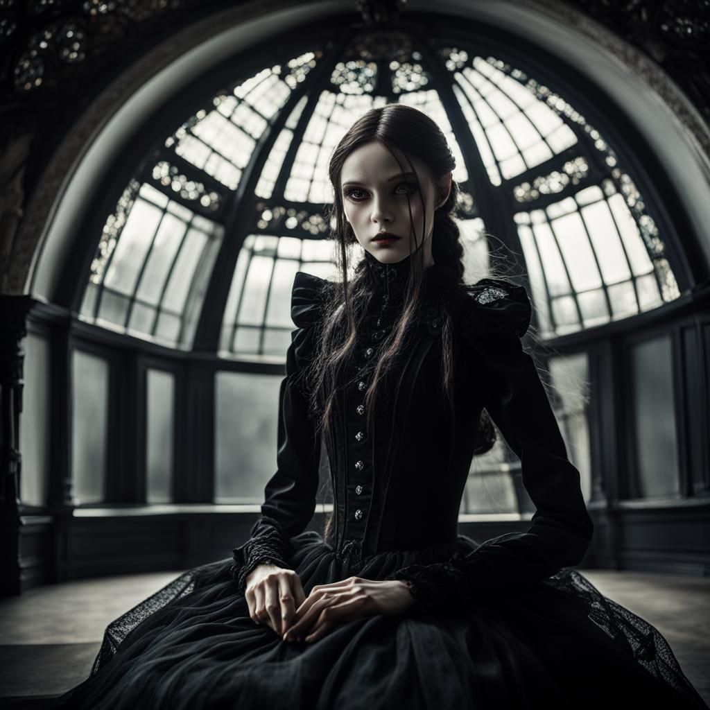 Gothic Doll in Art Nouveau Style