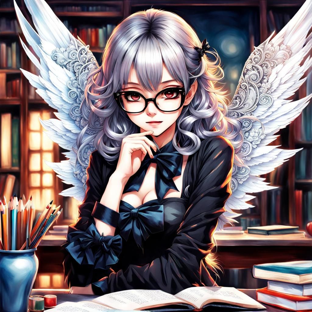 Vampire Teacher in Grunge Art Style