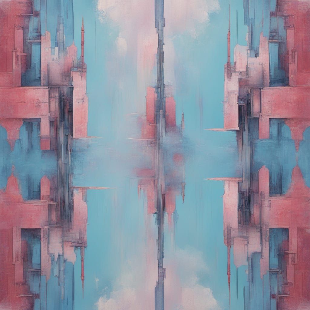 Surreal Cyberpunk Landscape with Wild Willow and Pink Hues