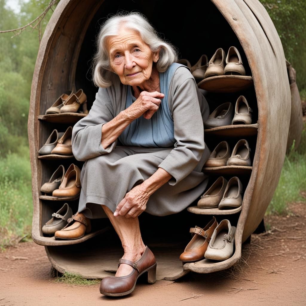 Old Woman in a Shoe: AI Rendition
