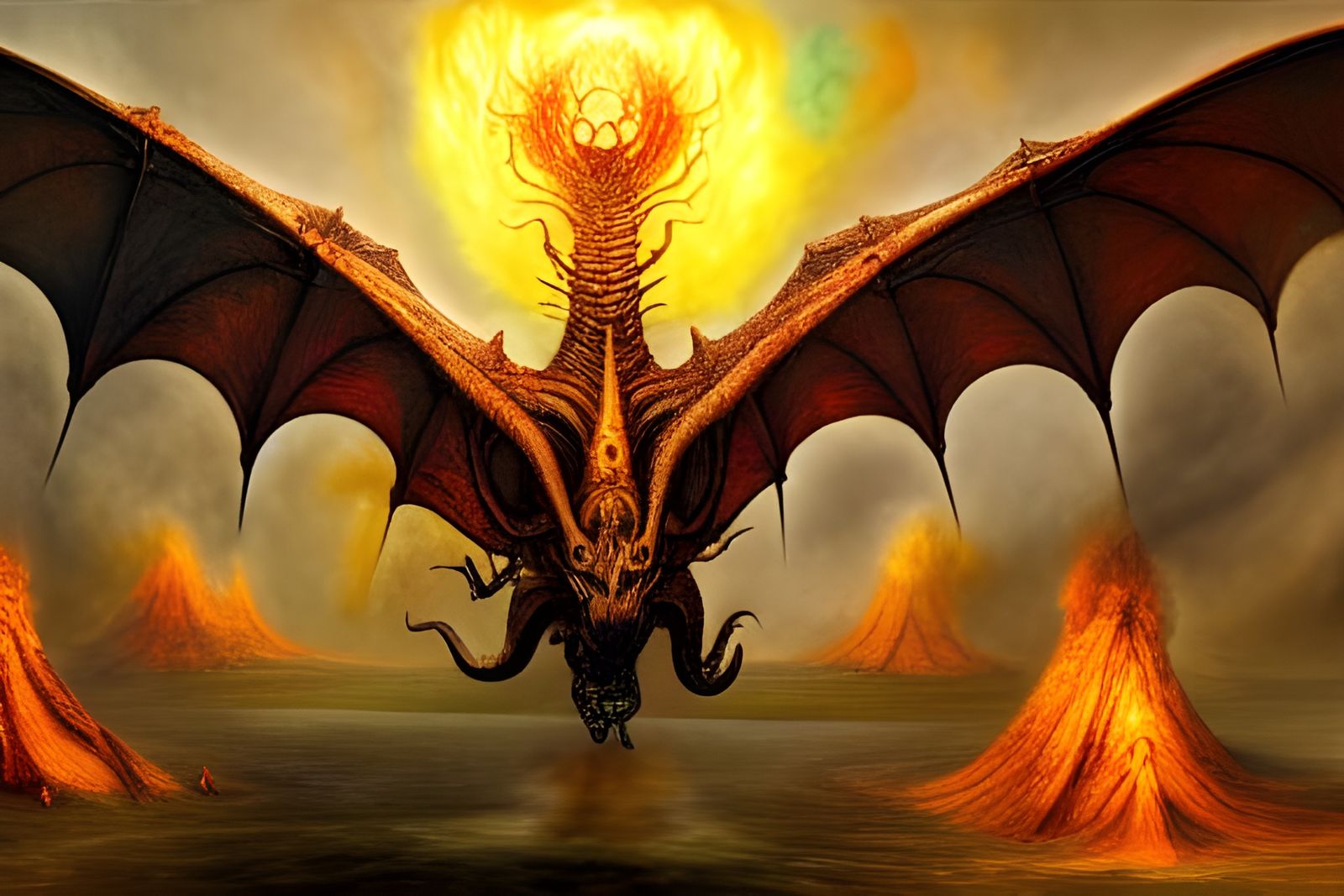 Photorealistic Thermonuclear Dragon Illustration
