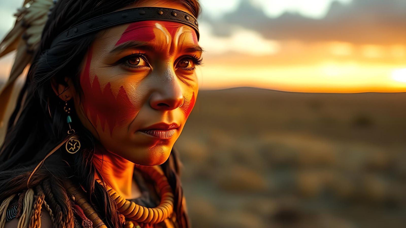 Cheyenne Warrior Woman Ready for Battle