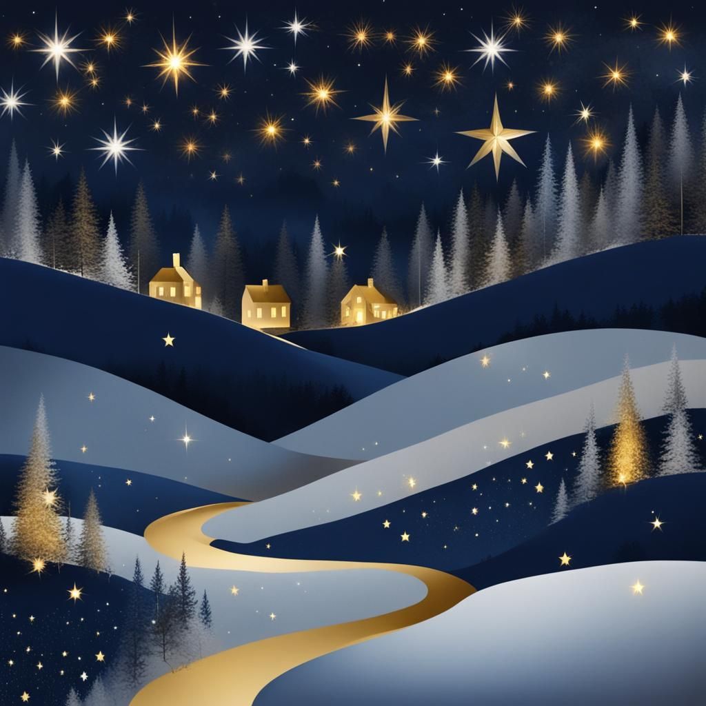 Enchanted Christmas Eve Journey Under Moonlight