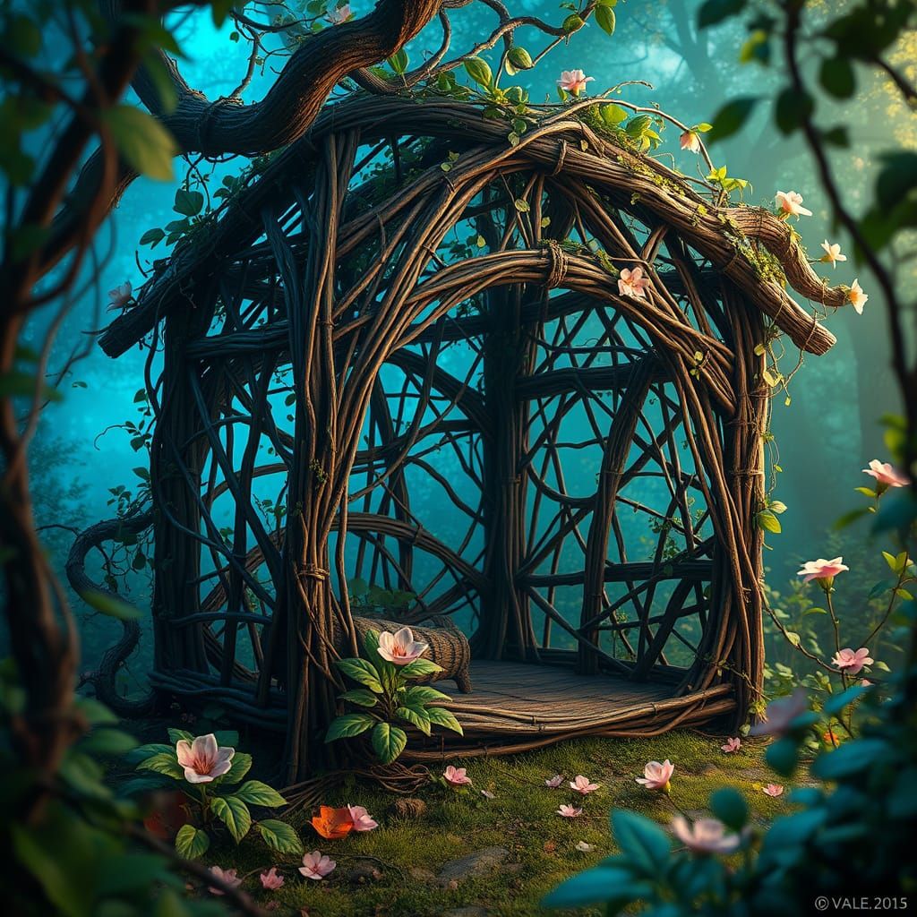Whimsical Leafy Sanctuary in Fantasy Landscape