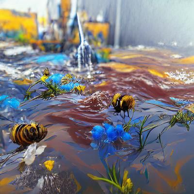 Bienen und Blumen Unterwasser