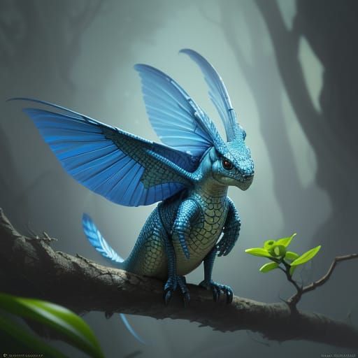 Hyperrealistic Fantasy Creature in Vibrant, Dreamlike Landsc...