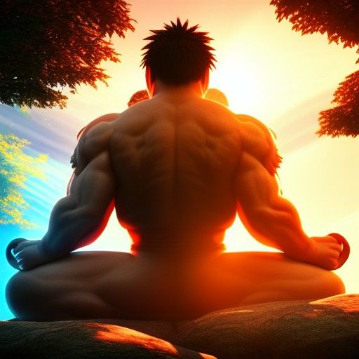 Ryu Meditating: Hyperdetailed Surrealism