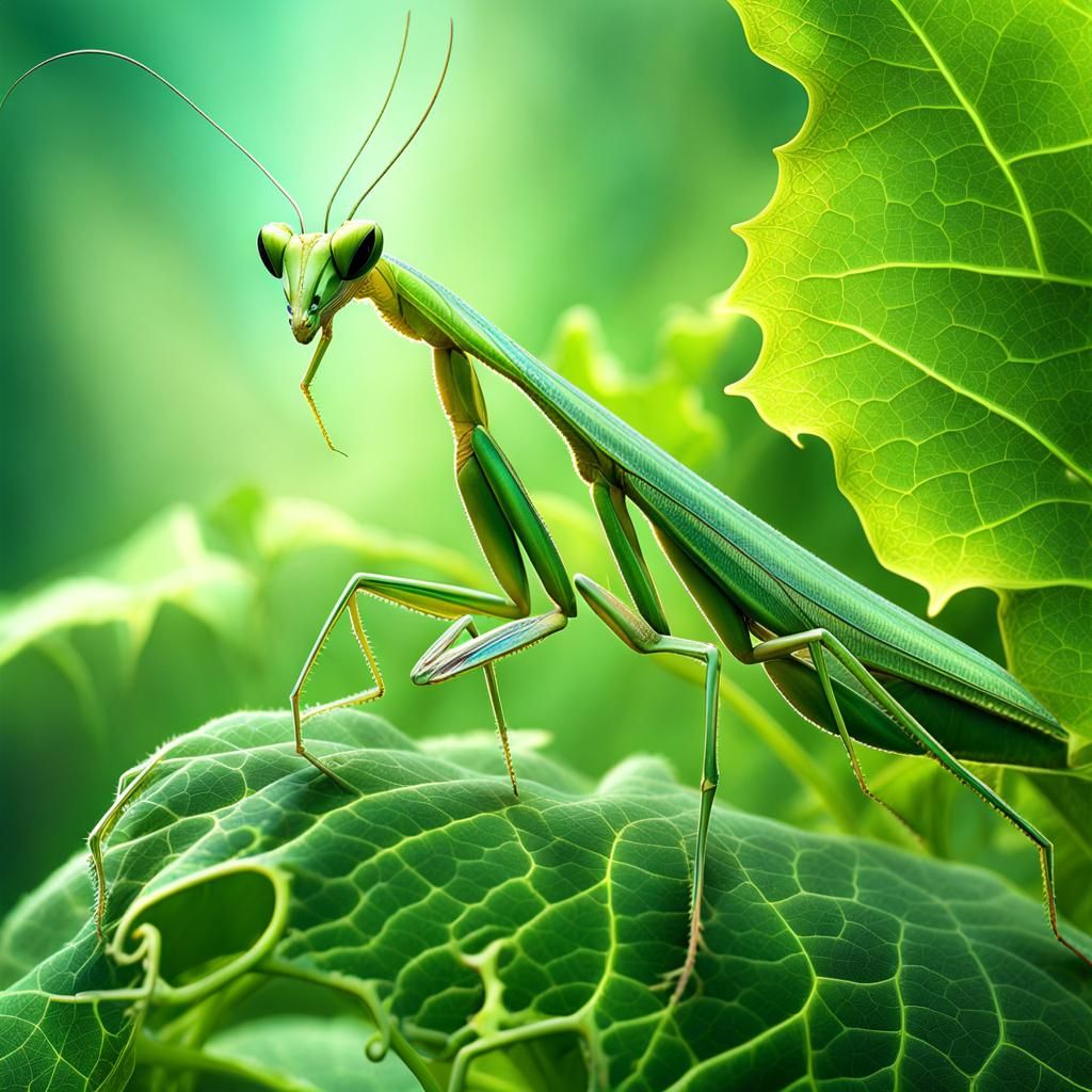 Praying mantis on ivy