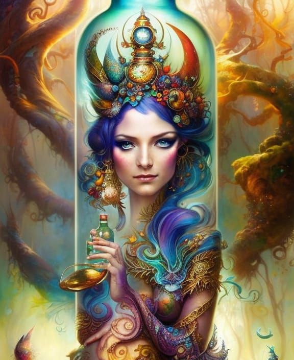 Fantasycore Genie in a Bottle: Breathtaking Artwork