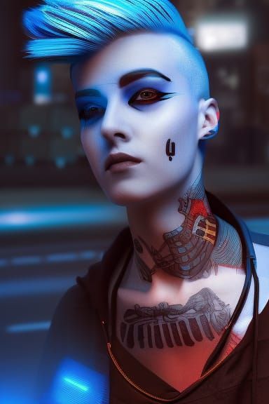 Cyberpunk Beauty with Neon Glow