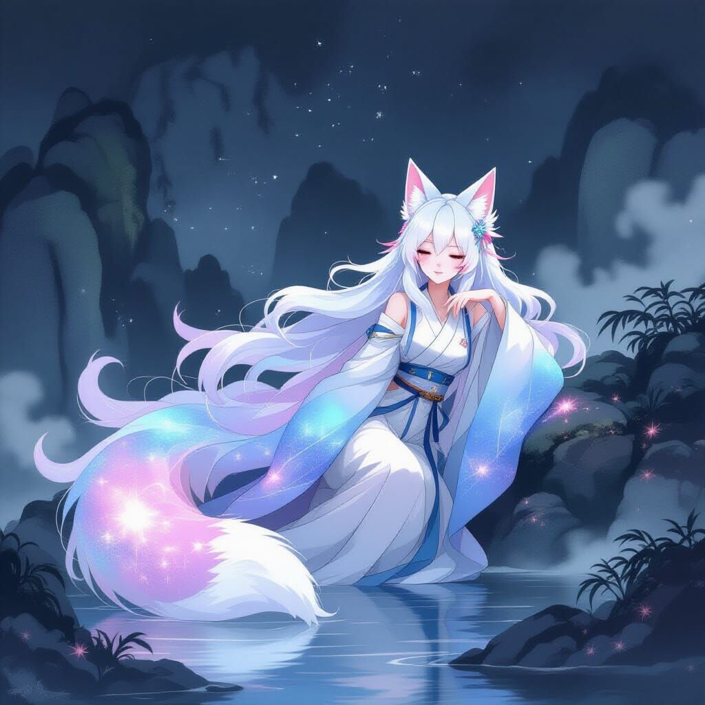 A kitsune of a virtuous kind, resting