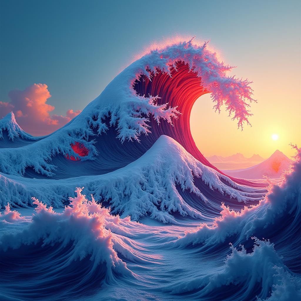 Vibrant 3D Waveform Inspired by Dreamscapes
