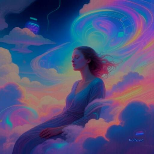 Abstract Dreamscape in Soft Pastel Hues