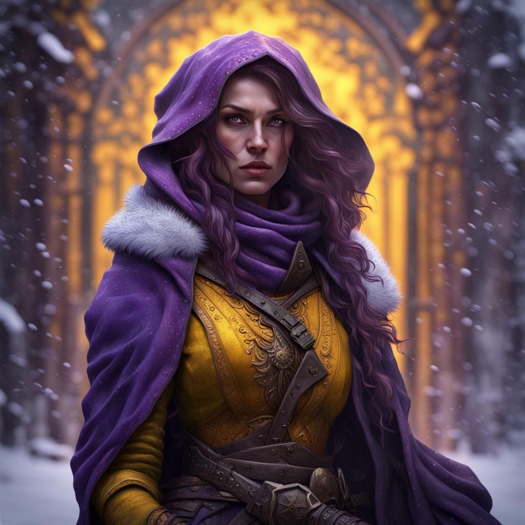 Winter Warrior Woman in Dark Fantasy Style