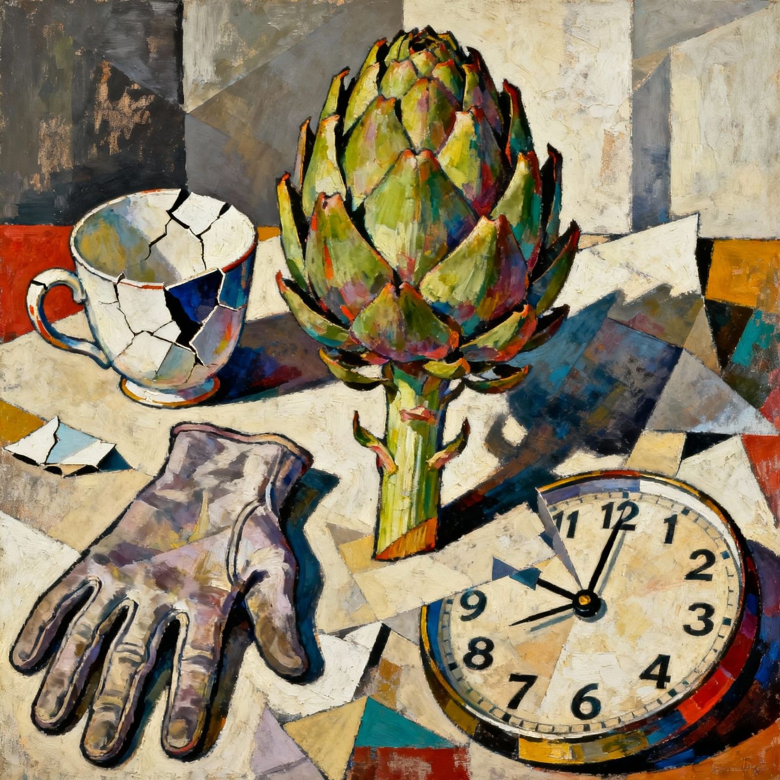 Dada Artichoke Still Life with Absurd Objects