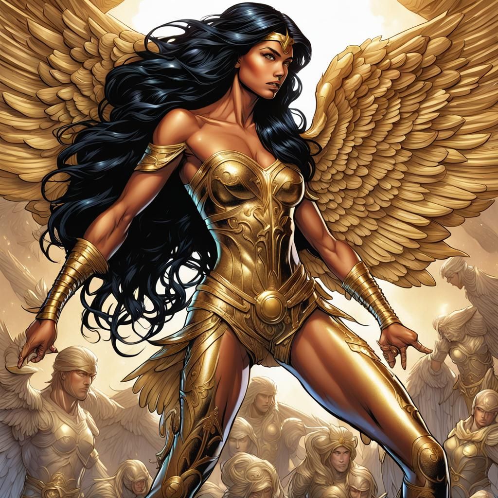 Zendaya as Fantasy Goddess with Wings in Hyperrealism