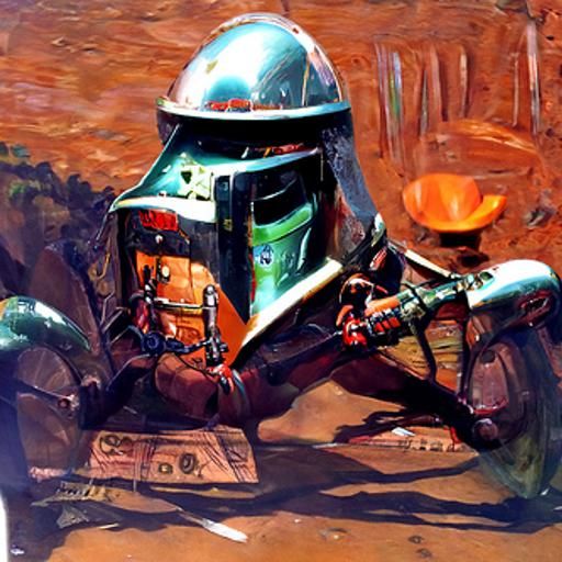 Boba Fett Buys a Dining Room Set: Gurney-Style Oil Painting