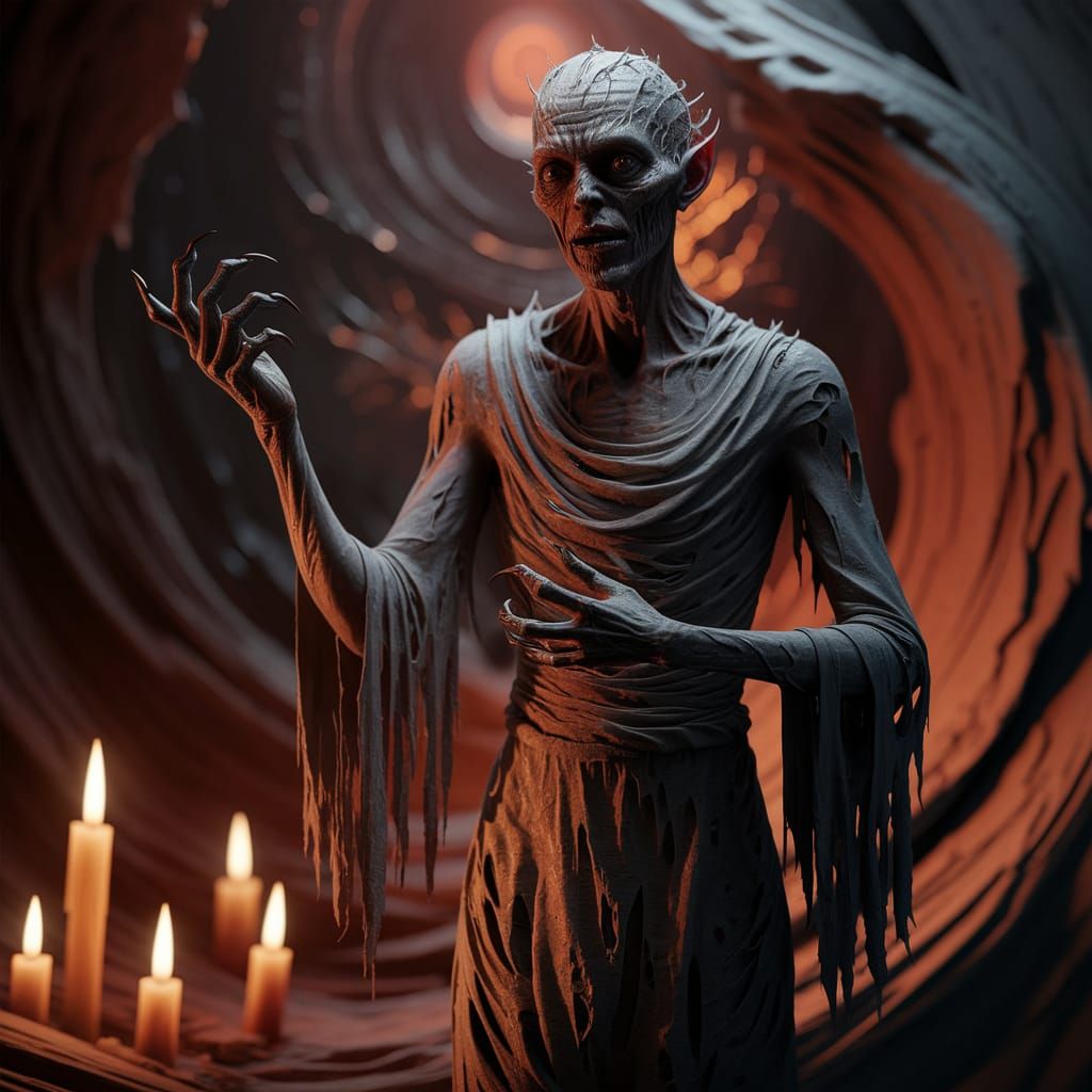 Ethereal Horror Figure in Dark, Haunting 3D Render