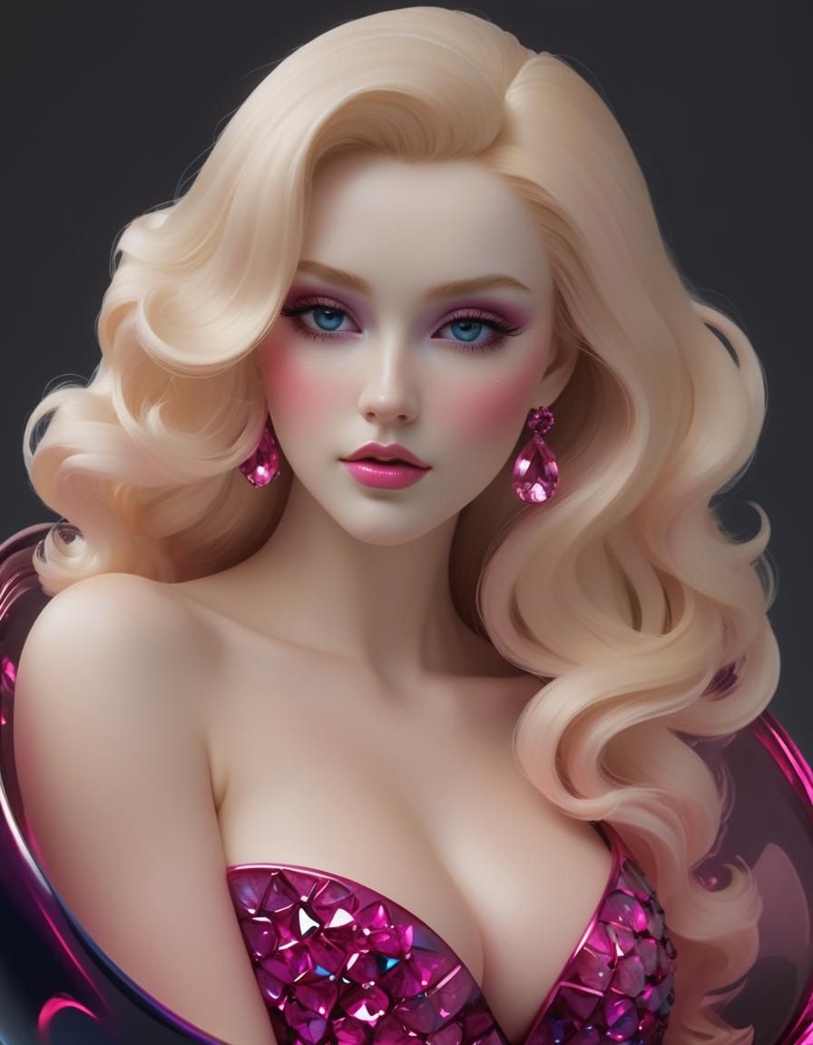 Emerging Goddess in Pink Cubic Zirconia