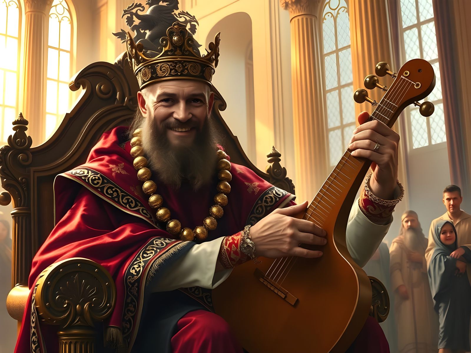 King David Soothes King Saul with Joyful Music