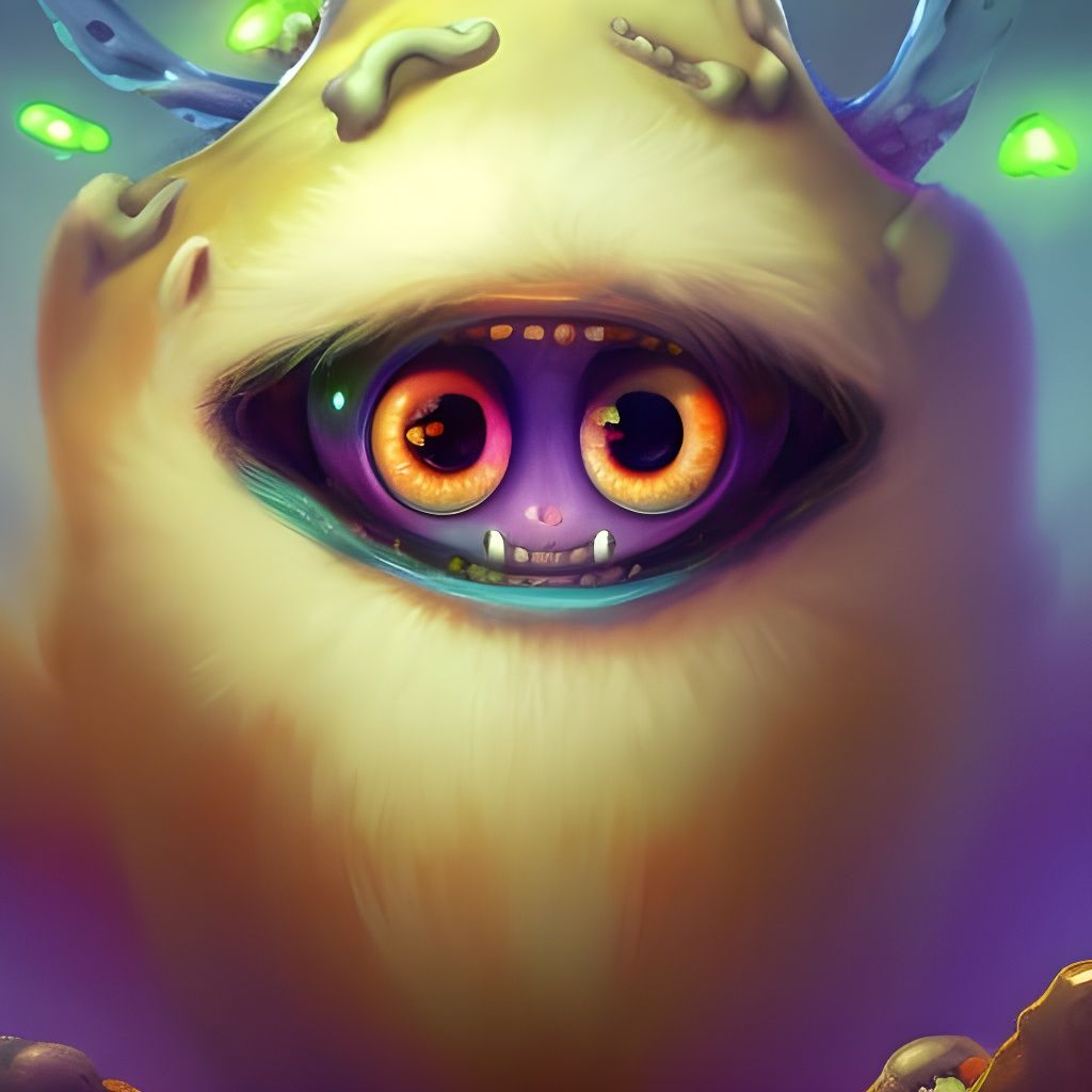 Monster hatching in a cocoon