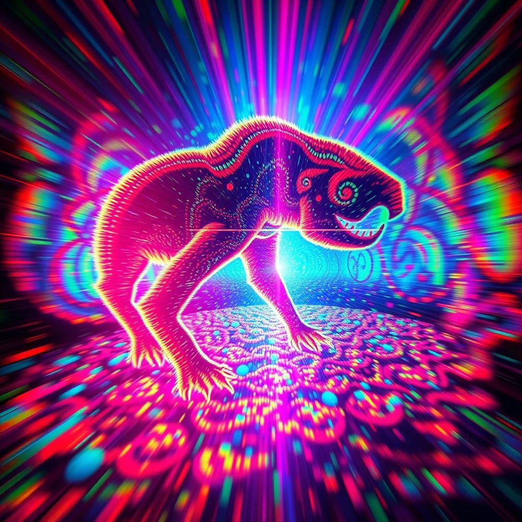 Holographic Permian Creature Emerges from Swamp