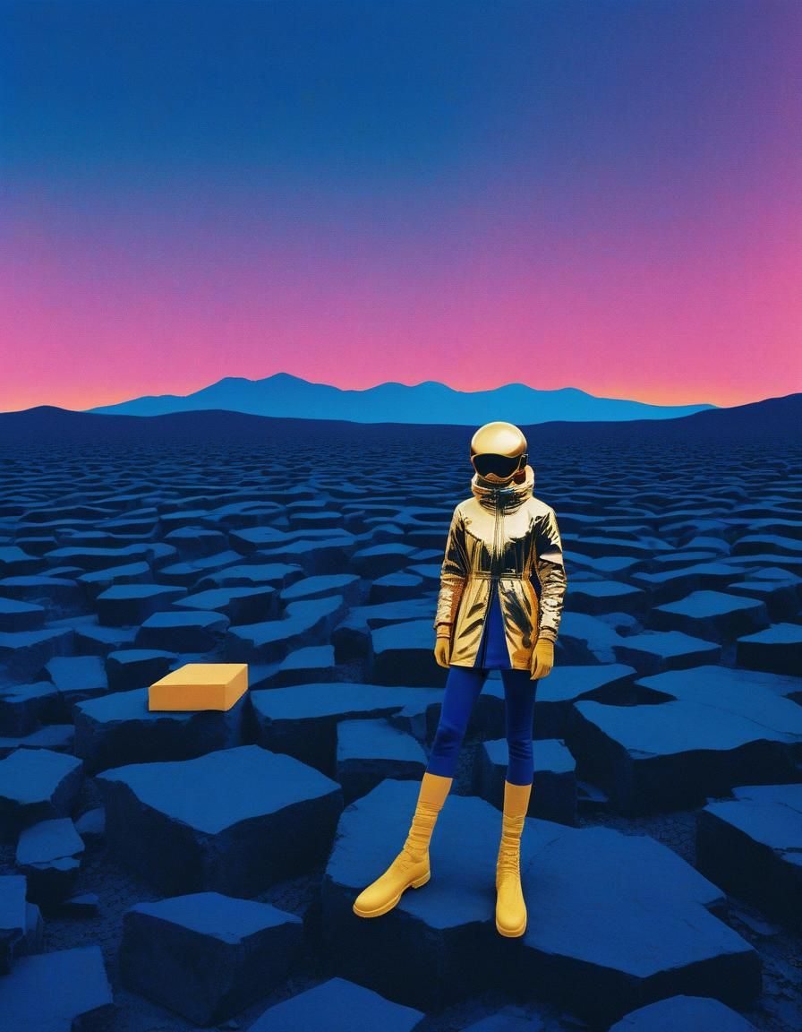 Minimalist Ethereal Portrait in Glitchcore Style