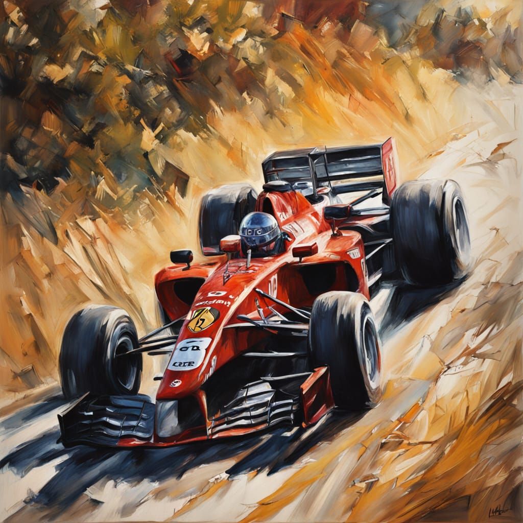 Epic Italian Formula 1 Ferrari Masterpiece in Impressionist ...