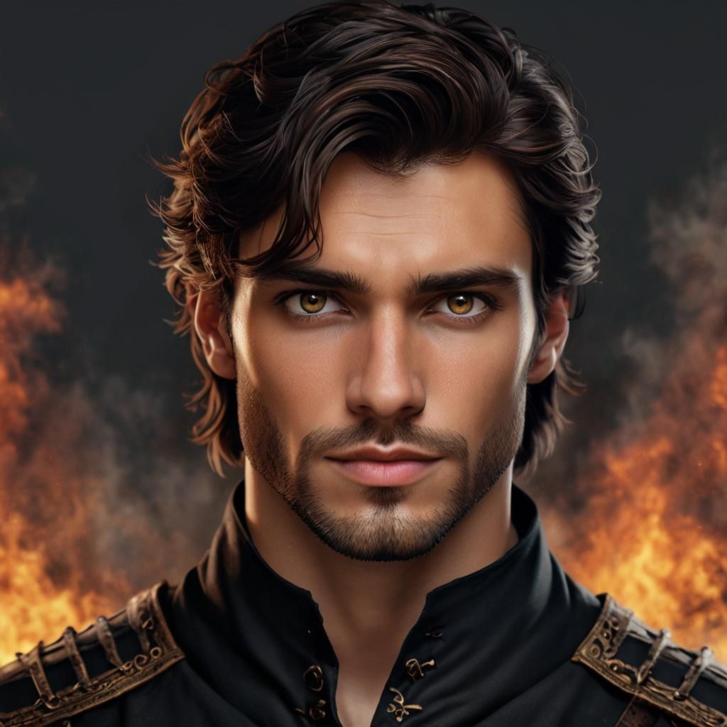 Portrait of Handsome Man in Medieval Shirt