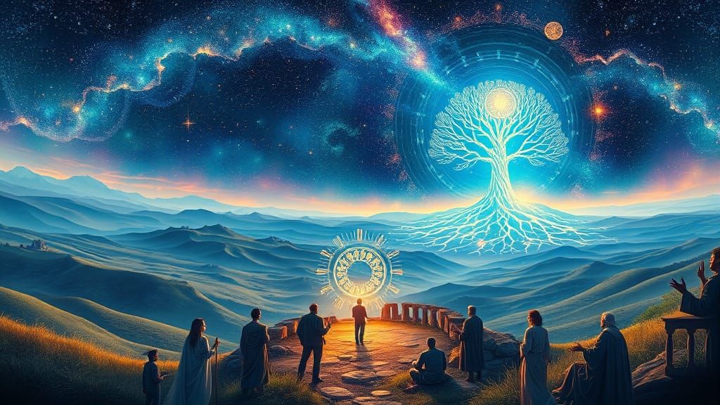 Dreamlike Landscape Music Album Cover in a Fusion of Traditi...