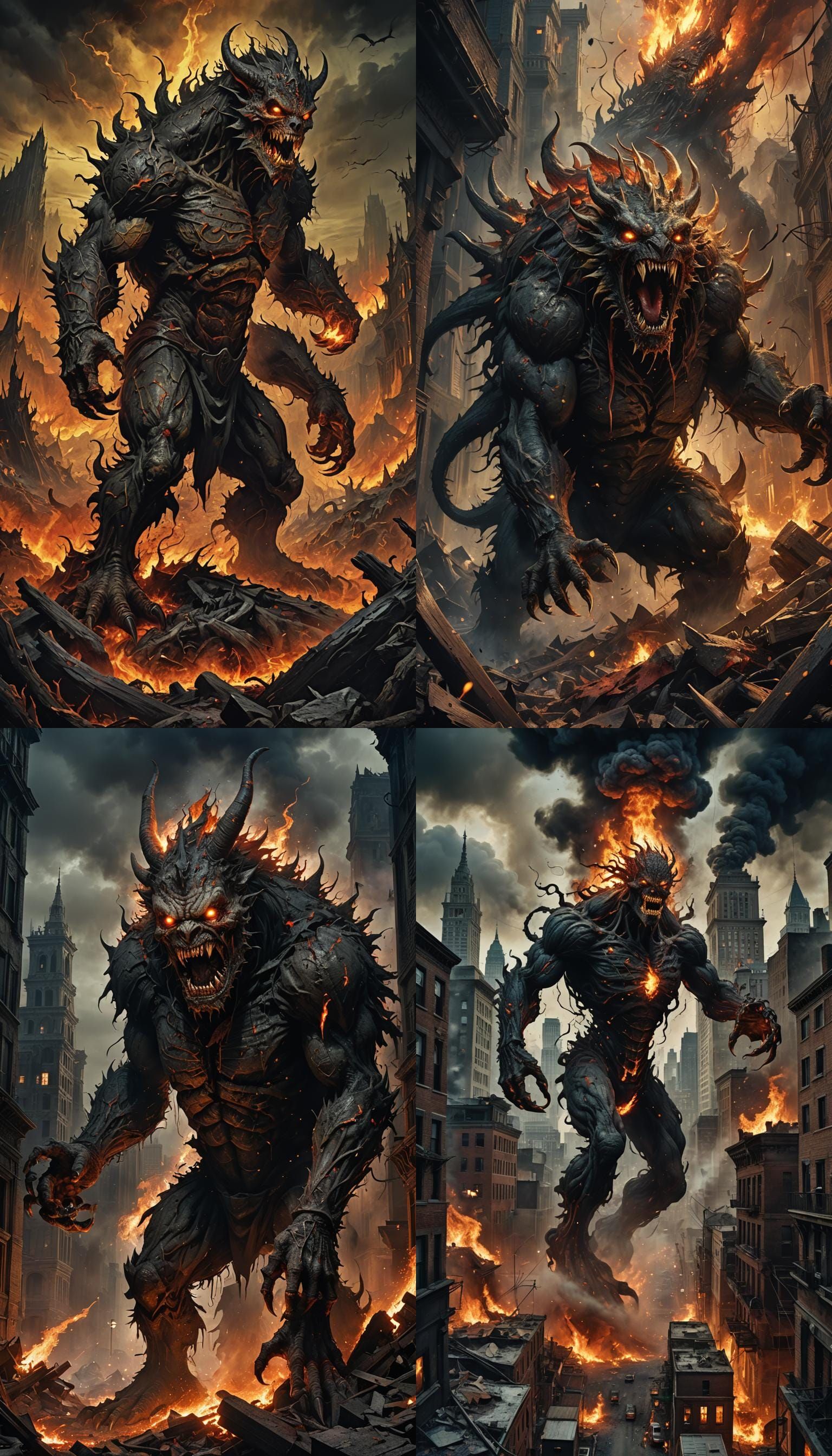 Monster Carnage: A Horror Image Inspired by Doré