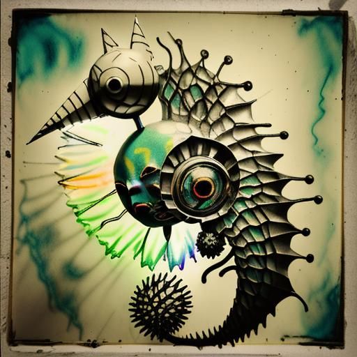 Surreal Demon Child's Drawing with Rayograph Toys