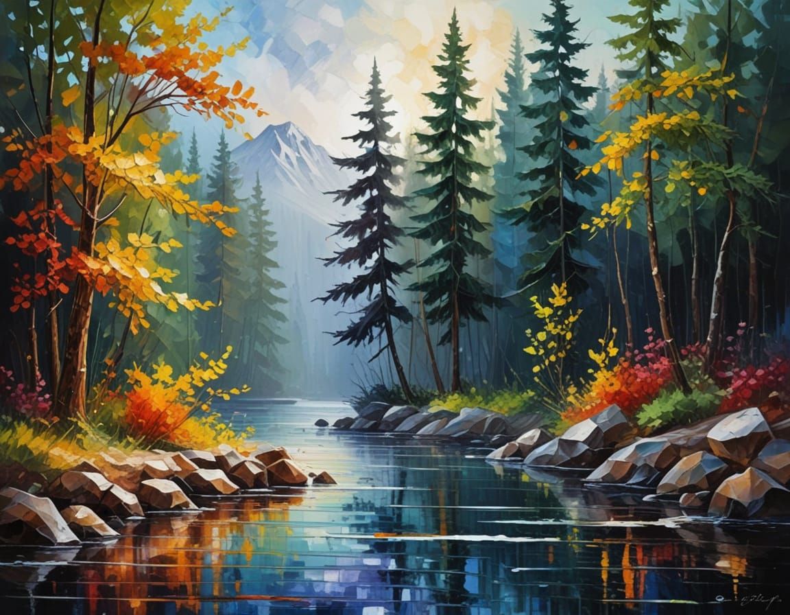 Vibrant Abstract Expressionism with Heavy Brush Strokes